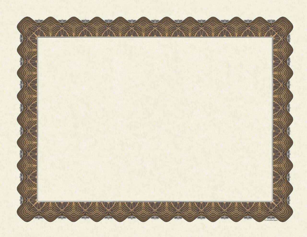 Great Papers! Parchment Certificates with Metallic Border, Gold Border, 8.5" x 11", Printer Compatible, 25 Count
